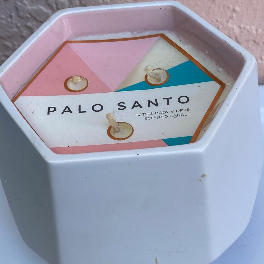 Bath & Body Works 3 Wick Candle Palo Santo Ceramic Prism 14.5oz NEW